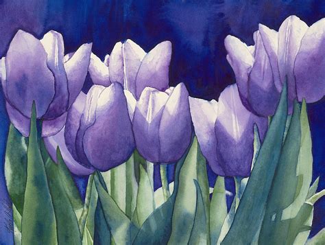 Purple Tulips Painting By Karla Horst