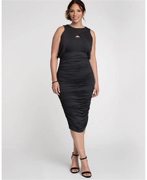 Kiyonna Womens Plus Size Bianca Ruched Dress Macys