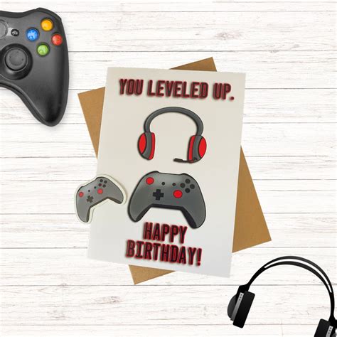 You Leveled Up Birthday Greeting Card Happy Birthday Etsy