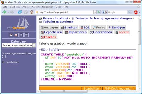 Sql create table with primary key, foreign key and autoincrement. Beispiel Gästebuch programmieren in PHP und MySQL