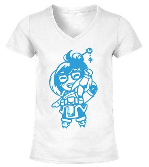 Overwatch Mei Sketch Spray Tee Shirt V Neck T Shirt Woman Shirts