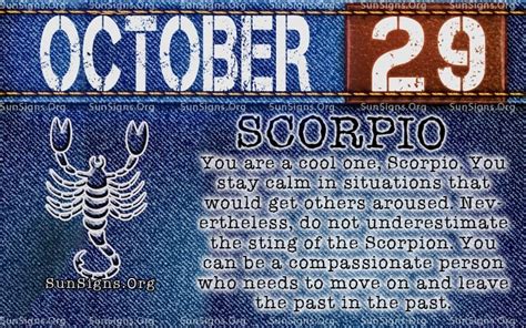 You have set very specific goals for yourself and are willing to work tirelessly to meet these goals. October 29 Zodiac Birthday Horoscope Personality ...