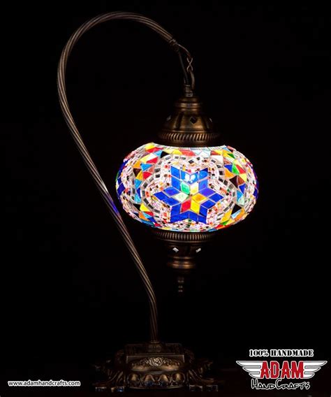 Swan Neck Mosaic Table Lamp Multi Color Model Large Mosaic