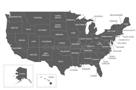mapa vectorial de usa con estados y divisiones administrativas ilustración del vector