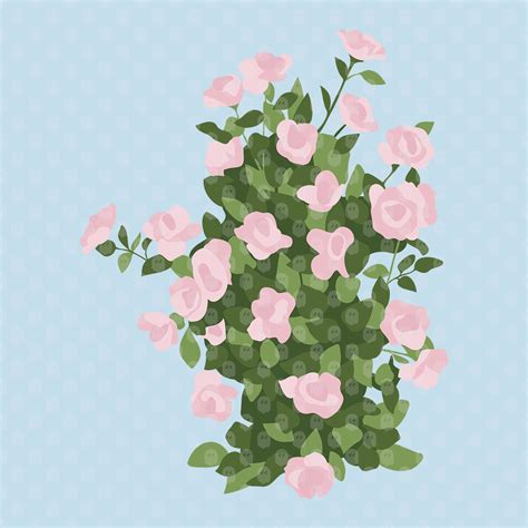Archade Pink Roses Vector Drawings