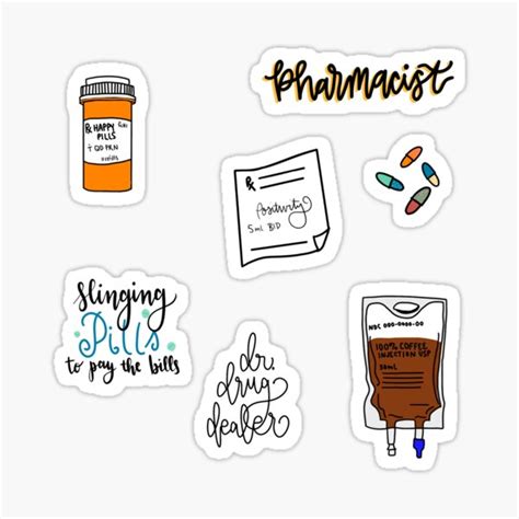 Pharmacist Sticker Pack Sticker For Sale By Grenellk Redbubble