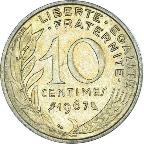 Coin France 10 Centimes 1967 European Coins