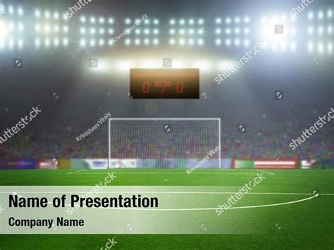 Spotlight Football Stadium Scoreboard Powerpoint Template Spotlight