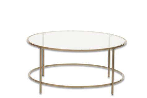 A 02 Round Gold And Glass Coffee Table Canvas Event Furniture