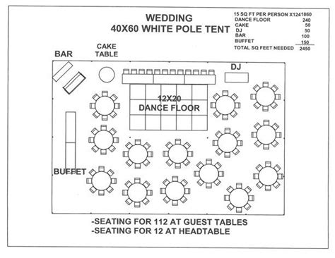 Just For A Seating Plan Layout Visual Wedding 40x60 White Pole Tent B