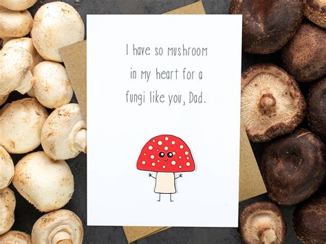 Mushroom 3d Card For Dad Funny Father S Day Card Dad Birthday Card Funny Pun Card To Dad