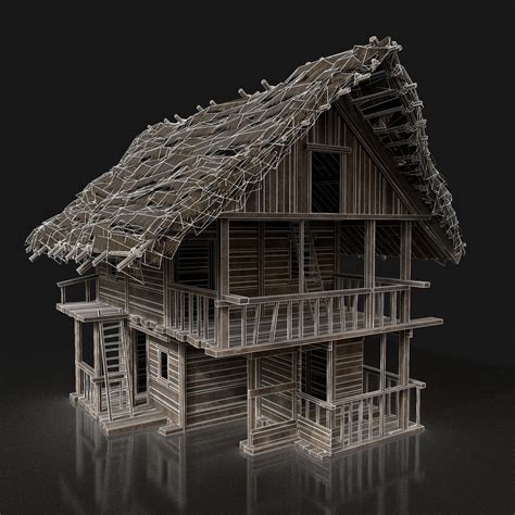 Artstation Nextgen Fantasy Medieval Wooden Viking House Hut Cabin