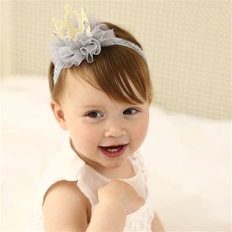 Fashion Cute Baby Girl Headbands Elastic Soft Lace Princess Crown