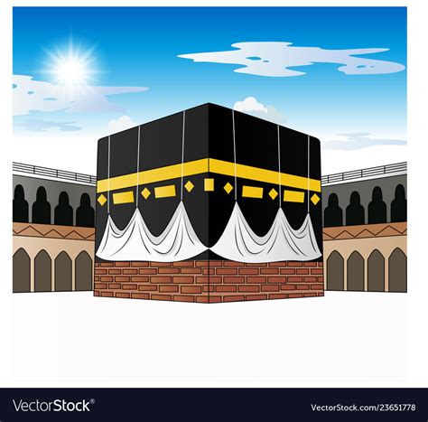 Kaaba Mecca Saudi Arabia Royalty Free Vector Image
