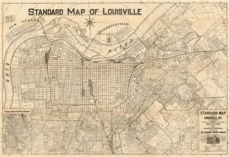 Standard Map Of Louisville Ky And Environs Originally Compiled From