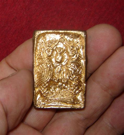 Rich Amulets Ajran Sun Thron Salika Bird Amulet Gold Leaf With Bone