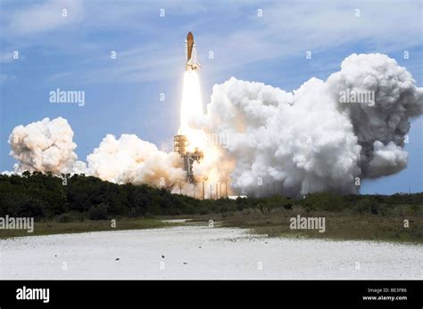 Space Shuttle Atlantis Lifts Off From Its Launch Pad Toward Earth Orbit