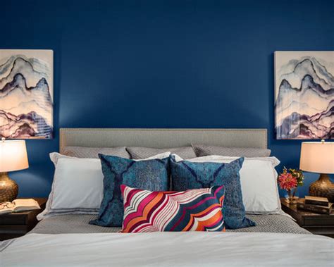 blue bedroom design ideas remodels  houzz