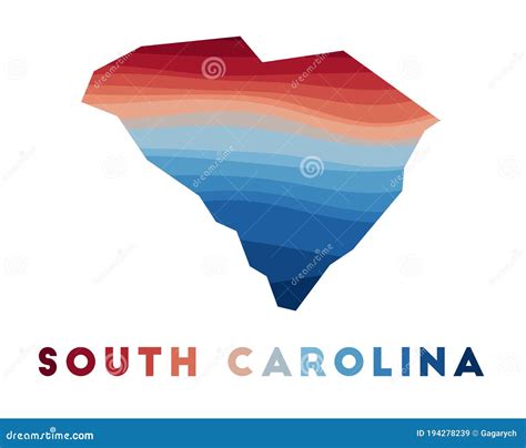 South Carolina Map Stock Vector Illustration Of Landscape 194278239