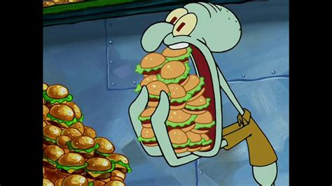 Squidward Eating Krabby Patty For 10 Hours Youtube