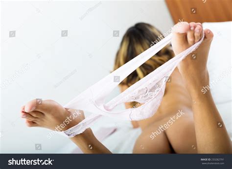 Nude Woman Lying On Bed Bedroom Foto Stok Shutterstock
