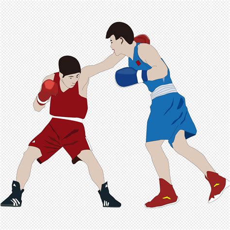 Personaje De Dibujos Animados Dibujados A Mano Combate De Boxeo