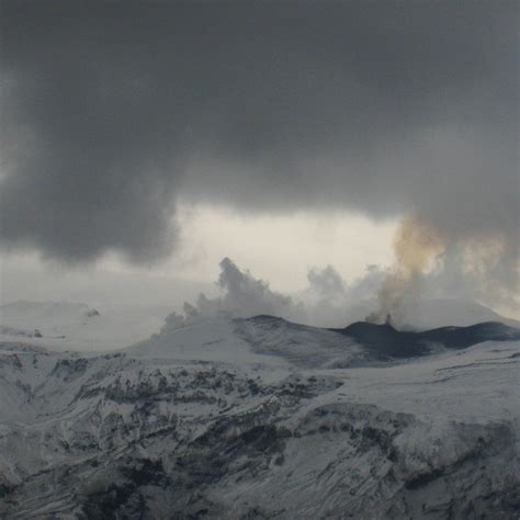 Photo From The Volcanic Eruption In Eyjafjallajokull In Iceland