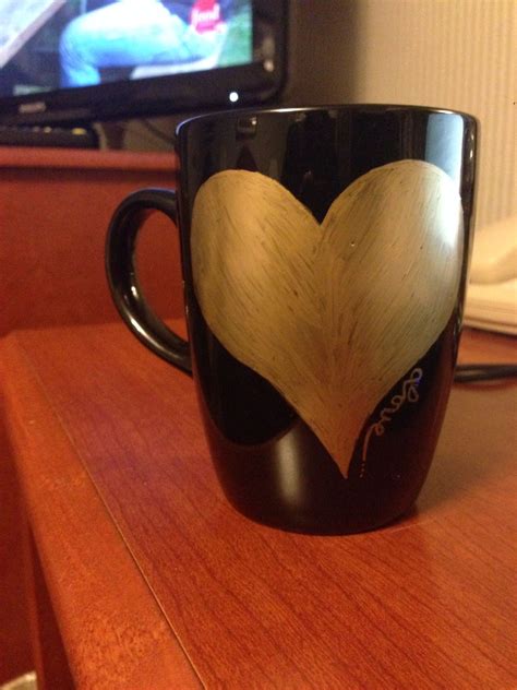 Diy Gold Heart Sharpie Mug I Want To Make Some Of These For Christmas