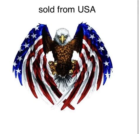American Flag Bald Eagle Usa Vinyl Sticker Large Decal Car Van Laptop