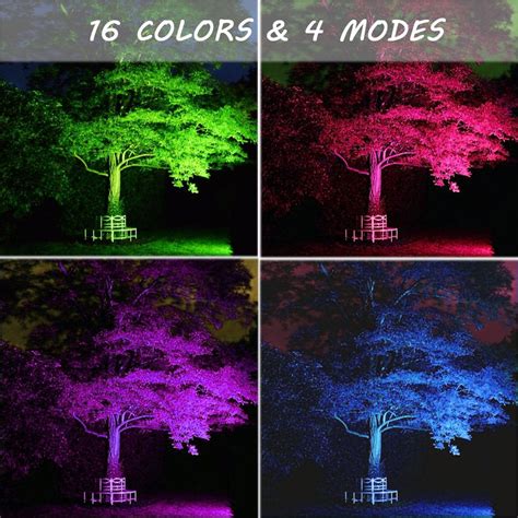 Low prices · free shipping · excellent service · huge selection 2 Pack 15W RGB LED Flood Lights IP66 Outdoor Color ...