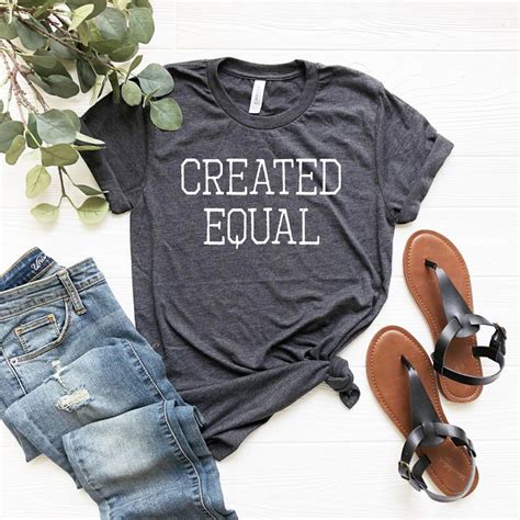 Created Equal Shirt Feminism Shirts Equal Rights Tee Lgbtq Etsy