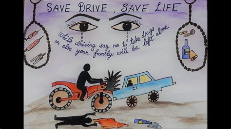 Road safety poster safety posters drive poster poster on easy art lessons drawing competition dont drink and drive driving safety poster drawing. Road safety poster ( Don't drink and drive ) Drawing - YouTube