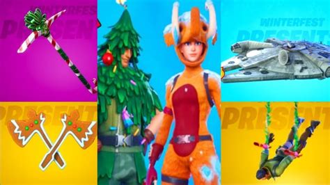 Fortnite Winterfest All Presents Opened Gliders Emotes Wallpapers
