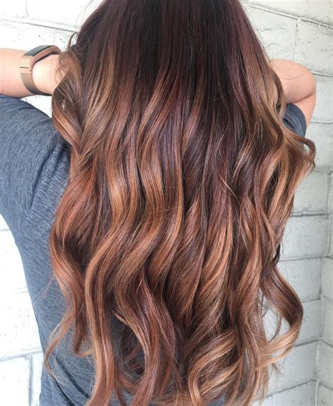 The beautiful combination of colors looks stunning on any color or length of hair. Red brown and caramel balayage-ombre-melt from Inspire ...