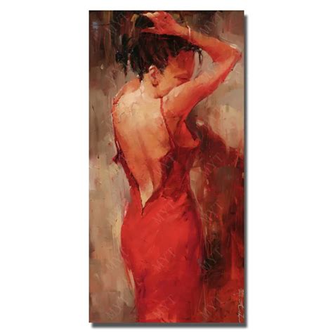 Aliexpress Com Buy Red Dress Sexy Women Back Painting On Canvas Hand