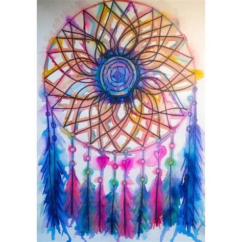 An Original Watercolour Painting Of A Dream Catcher On Watercolour