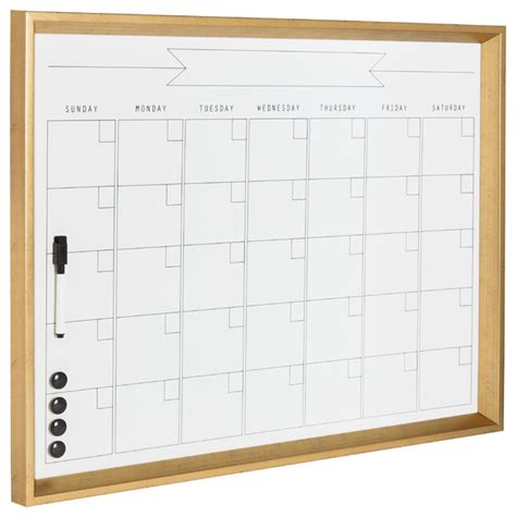 Calder Framed Magnetic Dry Erase Monthly Calendar Contemporary