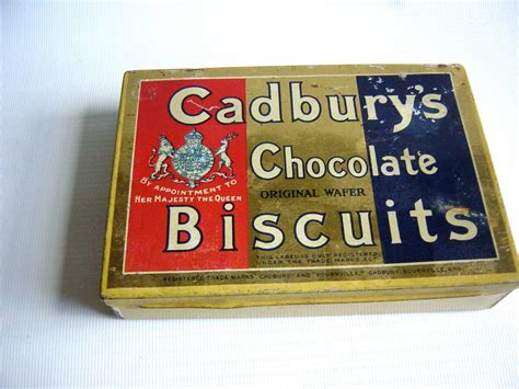 Antique Cadburys Chocolate Biscuits Tin English Sweets Box Etsy