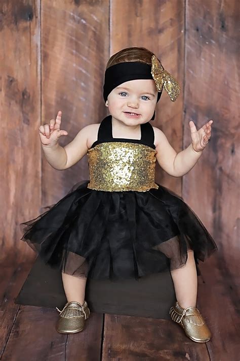Find rose gold dress at macy's Black & Gold Sequins Sparkle Tutu Set,Sparkle Baby Halter Dress,Birthday outfit,birthday girl ...