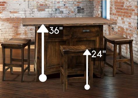 So, start by measuring your bar or counter from floor to the underneath of the bar top. Standard Height vs. Counter Height vs. Bar Height Amish ...