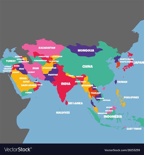 Asia Map With Country Names Best New 2020