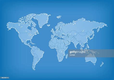 World Map Blue On Grey Gradient Background High Res Vector Graphic