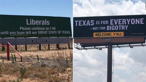 One Sign Targeted Liberals The Other Aimed At Bigots Billboards Are Battling In Texas Cnn