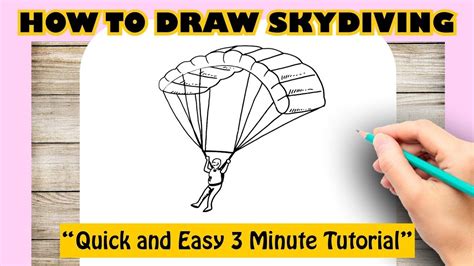How To Draw Skydiving Easy For Kids Youtube