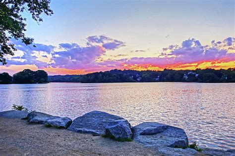sunset on spy pond arlington ma photograph by toby mcguire fine art america