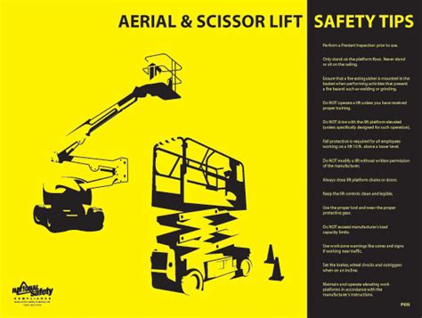 Aerial And Scissor Lift Safety Poster Osha Safety Manual