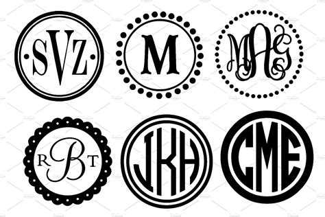 monogram frames & 10+ monogram svgs | Illustrations ~ Creative Market