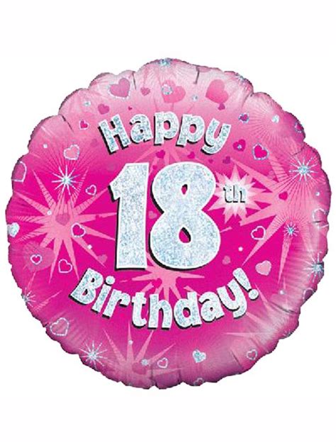 18 18th Birthday Pink Holographic Foil Balloon