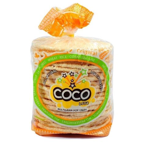 Coco Lite Multigrain Pop Cakes Original Pack Of 12 Snack Chips