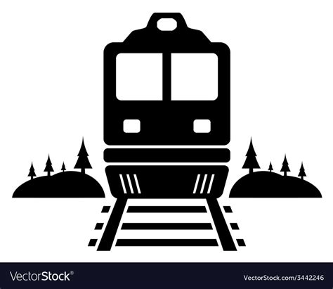 Rail Road Icon With Moving Train Royalty Free Vector Image